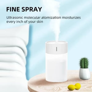 Portable Mini Air Humidifier – USB Mist Diffuser with LED Night Light