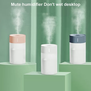 Portable Mini Air Humidifier – USB Mist Diffuser with LED Night Light